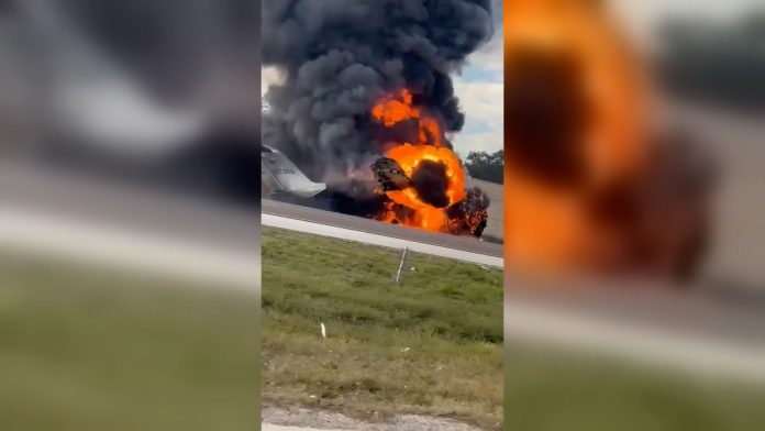 Fireball Erupts as Plane Crashes Moments